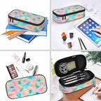 Tie Dye Pencil Case Pink Blue Ring Spray Artistic Design Pencil Bag Pen Markers - Image 6