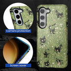 for Samsung Galaxy S23 Case, HL2 Grass Cat Hybrid 2 Layer Hard Shell Silicone - Image 4