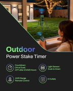 BN-LINK Outdoor Power Stake Timer, 100FT Wireless Remote Control, Dusk to Dawn - Image 2