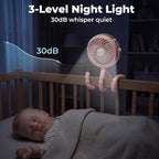AMACOOL Battery Operated Stroller Fan, Baby Travel Essentials - Image 6