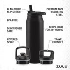 ZULU Base 40oz Stainless Steel Water Bottle - Image 4