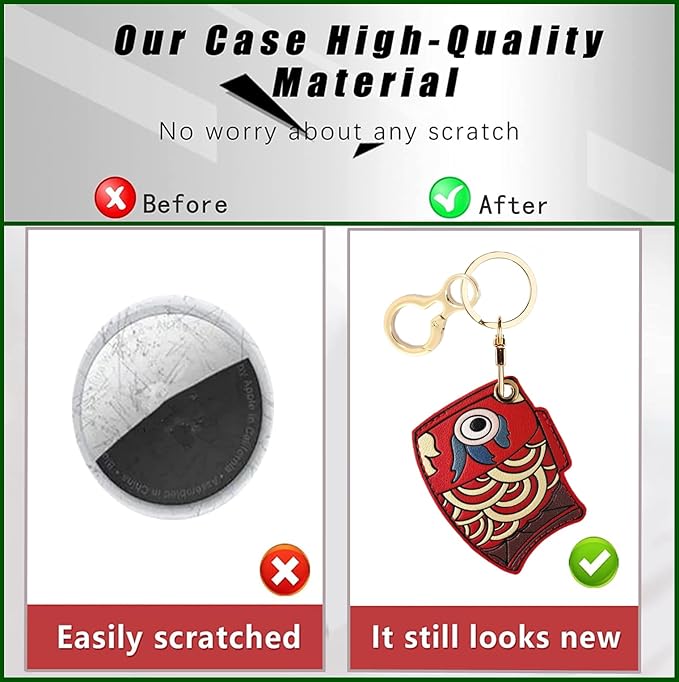 BORKUANA Leather Keychain Holder Case Compatible - Image 3