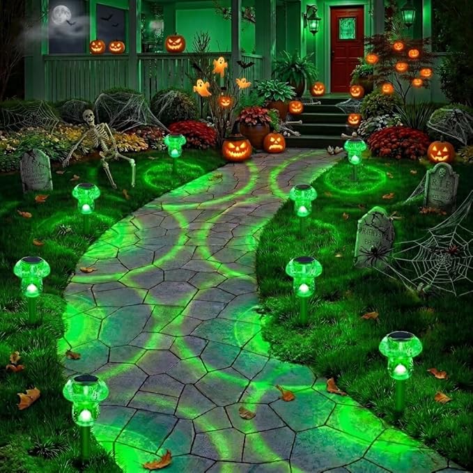 Benany Solar Lights Outdoor, St Patricks Day 16 Pack Mushroom Landscape Lights - Image 6