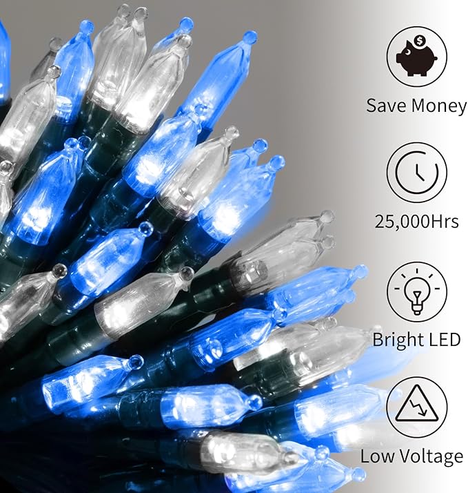 Brightown Battery Operated Christmas Lights 2 Pack 18 Feet 50 LED Clear Mini - Image 3