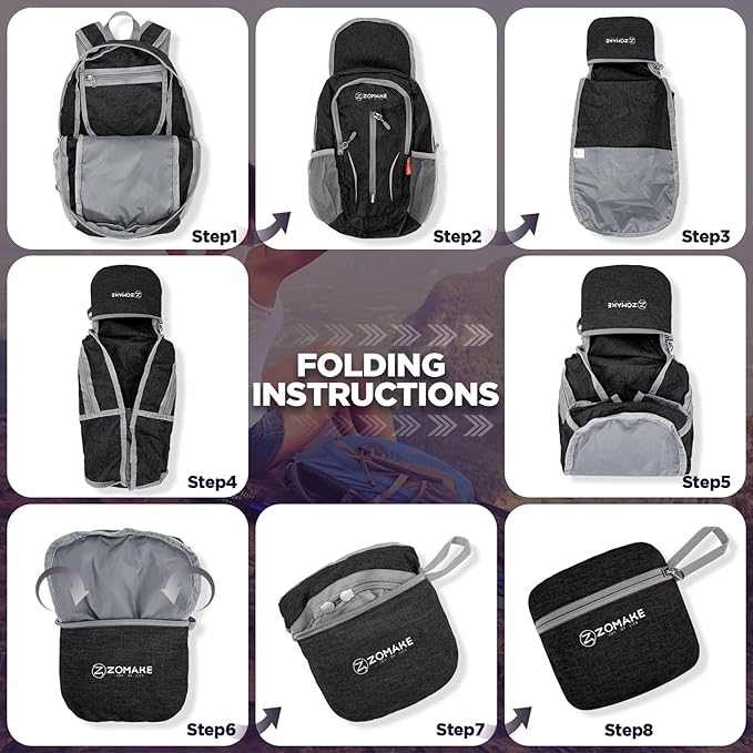 ZOMAKE Ultra Lightweight Packable Backpack 10L, Small Foldable Backpacks Hiking - Image 6