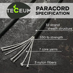 TECEUM 5/32" Paracord Rope 1000 – 1000ft / 200ft / 100ft / 50ft – Tactical - Image 2