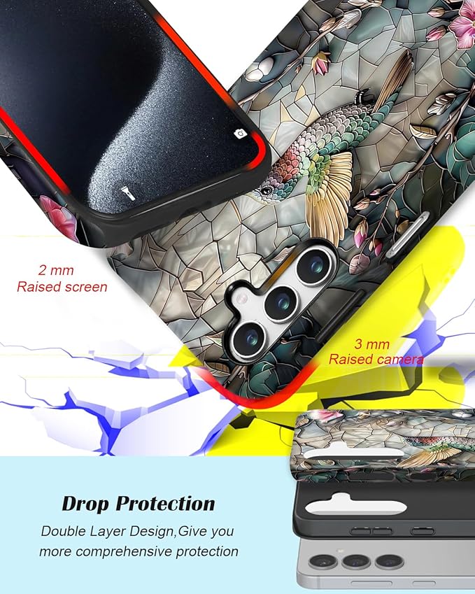 Compatible for Samsung Galaxy S25 FE 5G Case, Dual Layer Heavy Duty 2 in 1 - Image 3