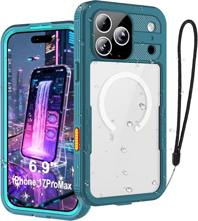 for iPhone 17 Pro Max Case, IP68 Waterproof Full Body Protective Cover by FXXXLTF