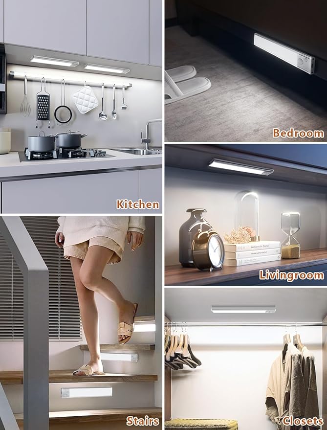 Under Cabinet Rechargeable Lighting: 12 Inch Motion Sensor Dimmable Lights - Image 5