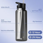 HASLE OUTFITTERS 40oz Stainless Steel Water Bottle, Vacuum Insulated Double - Image 2