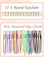 8/13/18/20/30 Pack Paracord Keychain Rope Bag Charms Colorful Braided Charms - Image 3