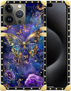 Compatible with iPhone 16 Pro Max Case, Glistening Golden Butterfly Vibrant by Unknown