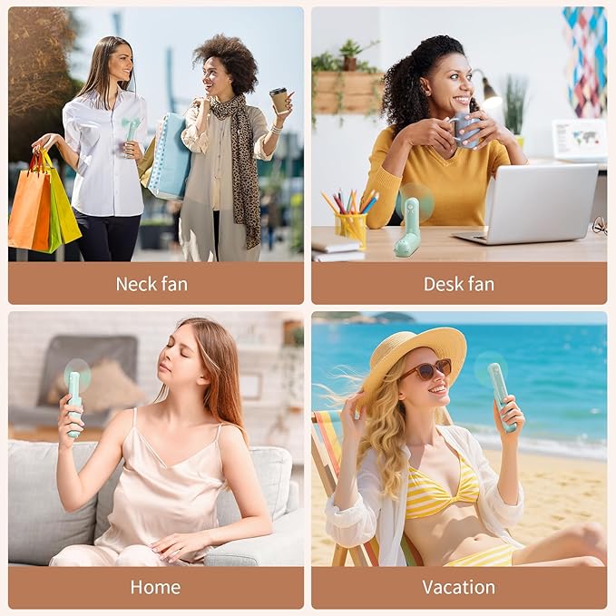 Mini Handheld Fan, USB Rechargeable 3 IN 1 Personal Cooler Fans - Image 7