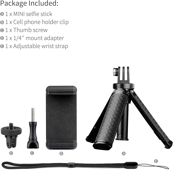 Mini Selfie Stick Tripod for GoPro Hero 13 12 11 10 9 8, Portable Handle Grip - Image 8