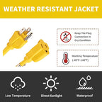 Indoor Outdoor Extension Cord Weatherproof, UL Certified, 14 Gauge 8FT Yellow 3 - Image 6