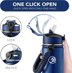 GOSWAG Insulated Sports Water Bottle, 24oz 2 Lids, Stainless Steel Water Bottles - Image 5