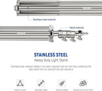 NEEWER 7.2ft/2.2m Stainless Steel Light Stand, Spring Cushioned Heavy Duty - Image 7