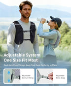ECOHUB Running Hydration Vest Backpack, Lightweight Hydration Pack Bag Daypack - Image 5
