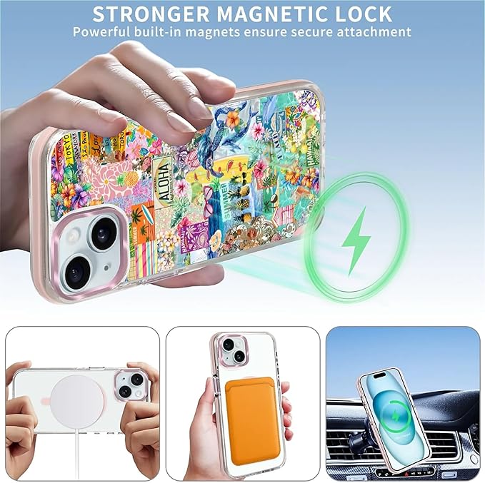 Case for iPhone 15, Hawaii Aloha Cover Coastal Beach Collage Phone Case - Image 3