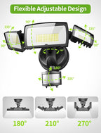 100W LED Security Lights, 11000LM Hardwired Flood Lights - Image 7