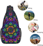 Psychadelic Trippy Art Sling Bag Crossbody Travel Hiking Chest Backpack - Image 6