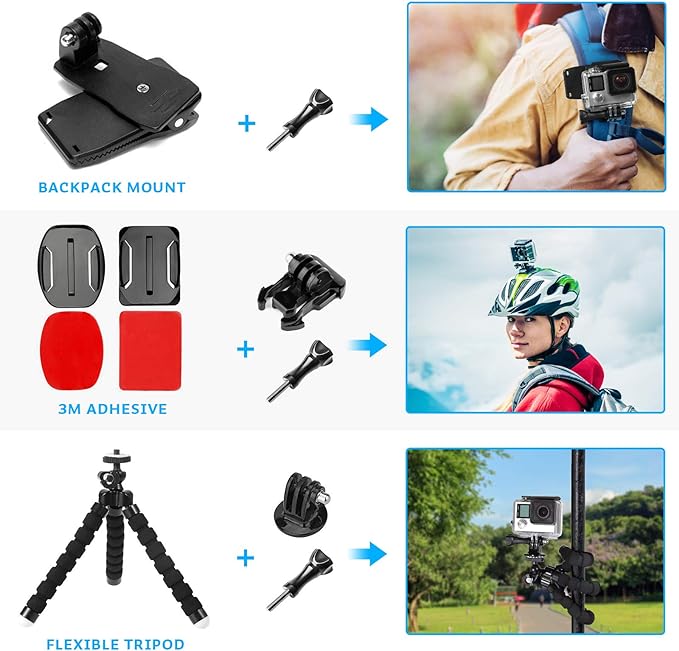 Luxebell Accessories Kit for AKASO EK5000 EK7000 4K WiFi Action Camera GoPro - Image 7