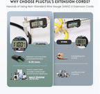 PLUGTUL Outdoor Extension Cord 10FT, 12 Gauge Extension Cord - Image 2