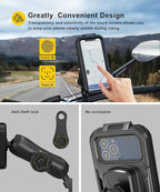 iMESTOU Waterproof Rearview Mirror Phone Mount, Motorcycle 1" Ball Phone Holder - Image 2