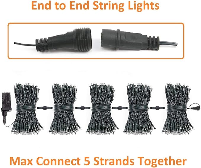 2-Pack Connectable Christmas Lights Outdoor, Total 164FT 400LED Christmas - Image 6