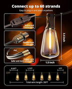 VIPAR Outdoor String Lights 30FT LED Patio Lights Waterproof - Image 8