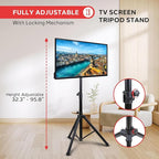 Pyle Premium LCD Flat Panel TV Tripod Stand, Portable & Foldable TV Mount - Image 3