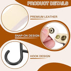 uxcell 5pcs PU Leather Hooks, Leather Straps - Image 3