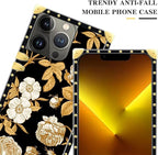Compatible with iPhone 13 Pro Max Case, Blooming Rose Golden Flower Luxury - Image 4