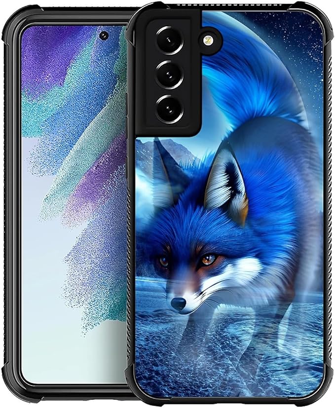 for Samsung Galaxy S21 Plus Case, Snowy Mountain Fox Lake Pattern Graphic by FKBRCL4U