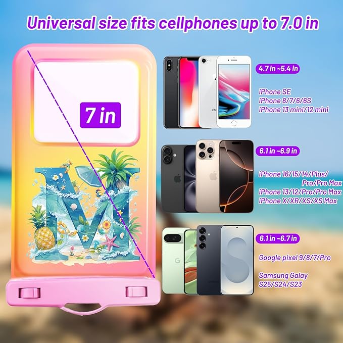 Personalized Initial Waterproof Phone Pouch Case - Image 2