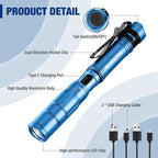 WORKPRO Rechargeable Pen Light, Mini Flashlight, 2 Pack Ultra-Compact EDC - Image 7