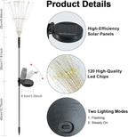 Solar Garden Lights Outdoor, 4 Pack 120 LED Twinkling Firework Lights Decorative - Image 7