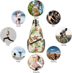 Pineapple Crossbody Sling Bag for Women Men Tropical Fruits Hibiscus Flowers - Image 5