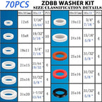 ZDBB 70 Pcs Plumbing Silicone Gasket Assortment Kit VMQ Silicone Washer Food - Image 2