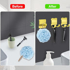 CGBE 4 Packs Shower Hooks for Inside Shower, Self Adhesive Shaver Holder Hanger - Image 5