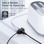 Cable Matters 2-Pack 16 AWG 2 Prong Short Extension Cord 3 ft, 13A 3-Outlet - Image 4