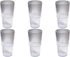 Fine Ribbed 22 oz Durable Acrylic Jumbo Drinking Glasses, Shatter-Resistant and by Unknown