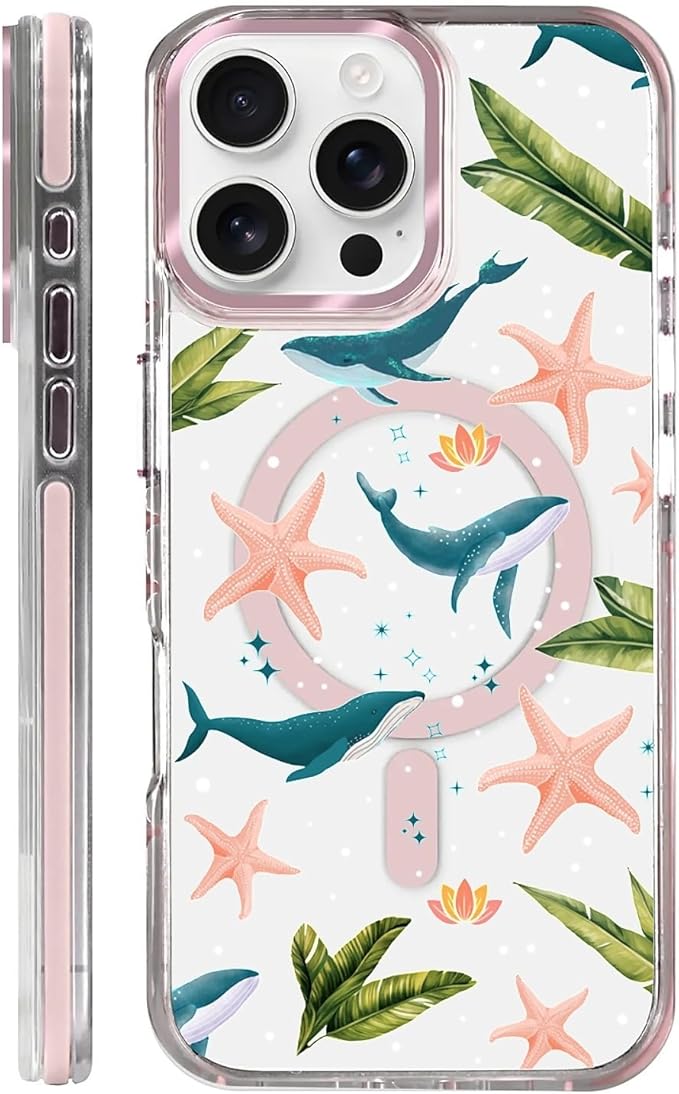 Case for iPhone 16 Pro Max, Sealife Whale Ocean Wildlife Clear Phone Case by Toulas