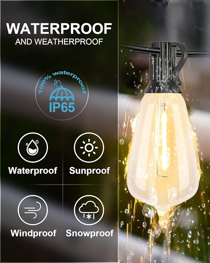 Lightdot 350FT Outdoor String Lights, LED Bistro String Lights - Image 2
