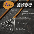 TECEUM 5/32" Paracord Rope 1000 – 1000ft / 200ft / 100ft / 50ft – Tactical - Image 2