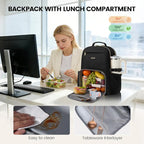 LOVEVOOK Lunch Backpack with Lunch Compartment, 17 Inch Laptop Work Travel - Image 2