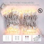 Meteds Christmas Lights 2Pack 100 Count Clear Mini Lights White Wire - Image 3