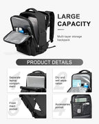 WONHOX Large Travel Backpack Carry on Flight Approved Laptop Work Business - Image 4