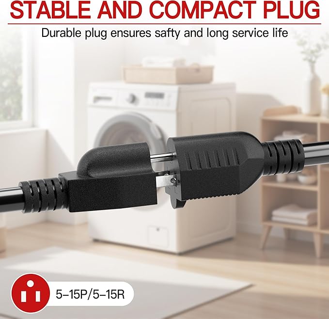 16/3 Indoor Extension Cord 15 FT, 3 Prong Power Cable, Suitable - Image 5