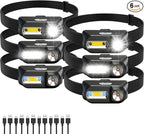 Bud K 6Pack Headlamp Rechargeable, 3000 Lumen Headlamps by BUDK